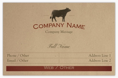 Design Preview for Design Gallery: Butcher Shops Textured Uncoated Business Cards
