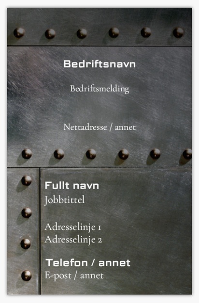Forhåndsvisning av design for Designgalleri: Sveising & Metallarbeid Standard visittkort, Standard (85 x 55 mm)