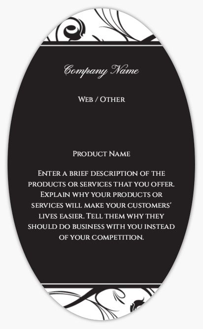 Design Preview for Design Gallery: entertainment Product Labels, 12.7 x  7.6 cm Oval