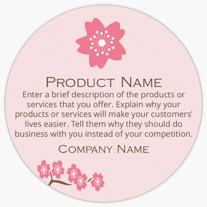 Design Preview for Design Gallery: Florists Product Labels on Sheets, Circle 7.6 x 7.6 cm