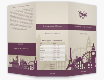 Design Preview for Design Gallery: Travel Agencies Custom Brochures, 8.5" x 11" Tri-fold