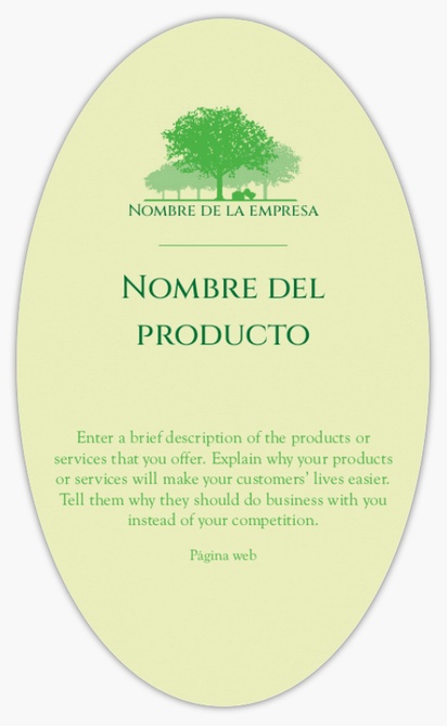 Vista previa del diseño de Galería de diseños de etiquetas para productos en hoja para agricultura, Ovalada 12,7 x 7,6 cm
