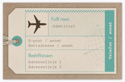 Forhåndsvisning av design for Designgalleri: Reise og overnatting Visittkort av ubestrøket naturlig papir