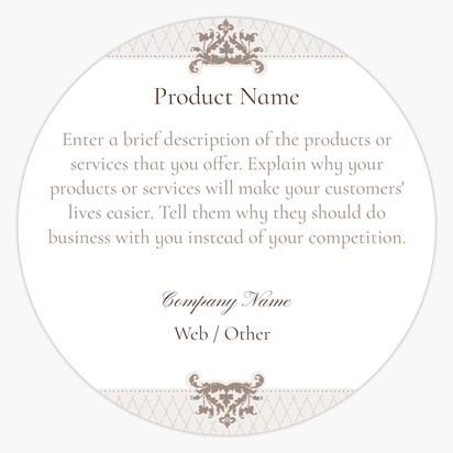 Design Preview for Design Gallery: Elegant Product & Packaging Labels, Circle 1.5"  7.6 x 7.6 cm 
