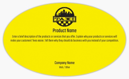 Design Preview for Design Gallery: Taxi Service Product Labels on Sheets, Oval 12.7 x 7.6 cm