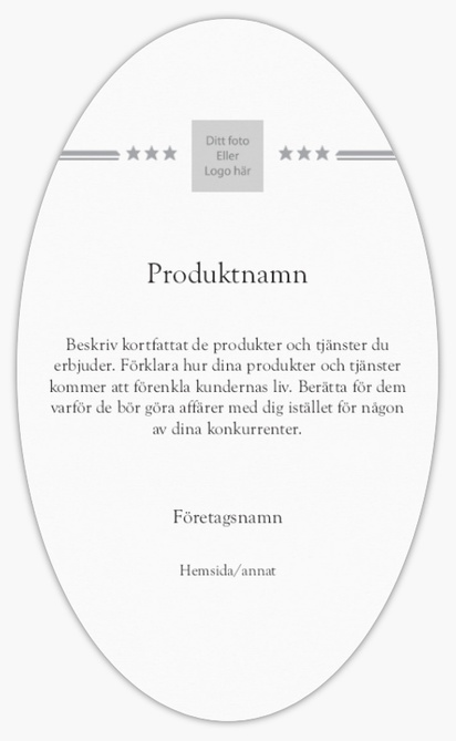 Förhandsgranskning av design för Designgalleri: Politik Produktetiketter på ark, Ellips 12,7 x 7,6 cm