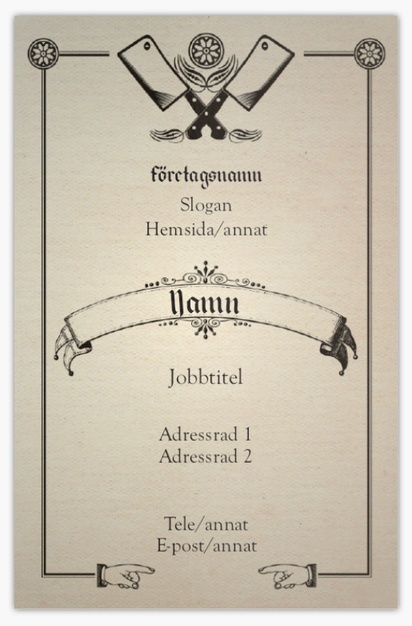 Förhandsgranskning av design för Designgalleri: Charkuteri Extratjocka visitkort, Standard (85 x 55 mm)