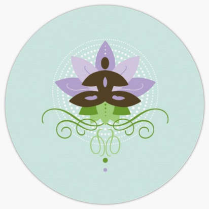 Design Preview for Design Gallery: Yoga & Pilates Product Labels on Sheets, Circle 3.8 x 3.8 cm