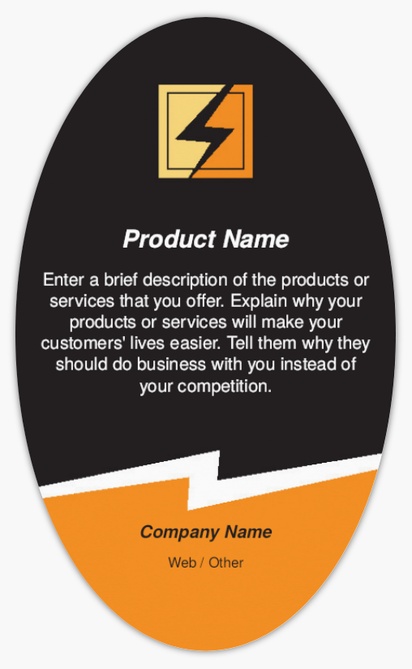 Design Preview for Design Gallery: Electricians Product Labels on Sheets, Oval 12.7 x 7.6 cm