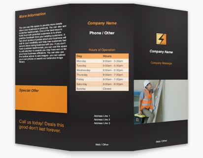 Design Preview for Design Gallery: Electricians Custom Brochures, 8.5" x 11" Tri-fold