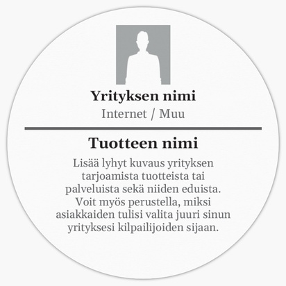 Mallin esikatselu Mallivalikoima: Laki & Politiikka Tuote-etiketit arkkeina, Pyöreä 7,6 x 7,6 cm