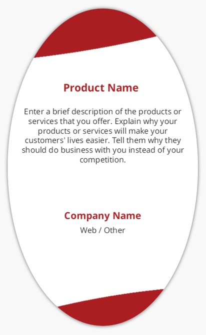 Design Preview for Design Gallery: Business Services Product Labels, 12.7 x  7.6 cm Oval