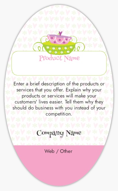 Design Preview for Custom Food Label Stickers: Templates and Designs , 12.7 x  7.6 cm Oval