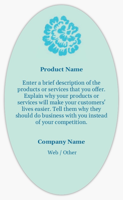 Design Preview for Templates for Retail & Sales Product Labels , 12.7 x  7.6 cm Oval