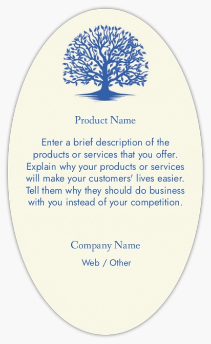 Design Preview for Design Gallery: Insurance Product Labels on Sheets, Oval 12.7 x 7.6 cm
