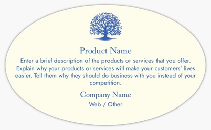 Design Preview for Design Gallery: Finance & Insurance Product Labels, 12.7 x  7.6 cm Oval