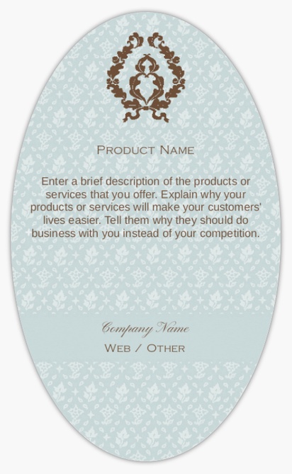 Design Preview for Design Gallery: Painting & Decorating Product Labels on Sheets, Oval 12.7 x 7.6 cm
