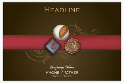 A chocolatier 정상적으로 음식 brown red design for Elegant