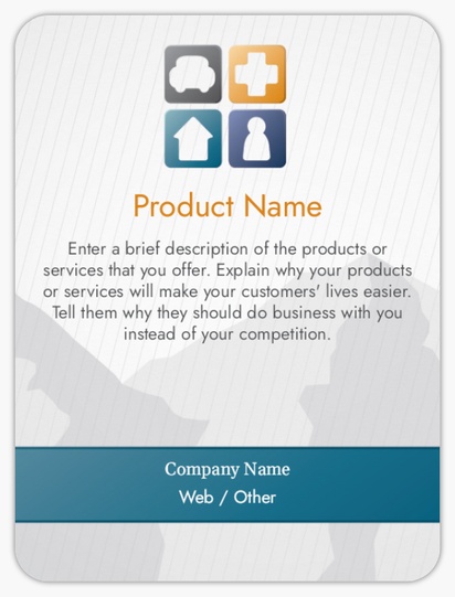 Design Preview for Design Gallery: Insurance Product Labels on Sheets, Rounded Rectangle 10 x 7.5 cm