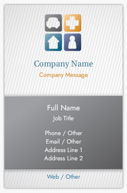 Design Preview for Design Gallery: Insurance Standard Business Cards, Standard (85 x 55 mm)