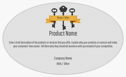 Design Preview for Design Gallery: Property Management Product Labels on Sheets, Oval 12.7 x 7.6 cm