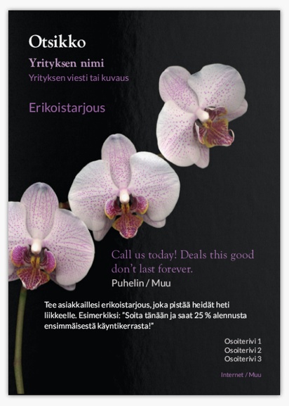 Mallin esikatselu Mallivalikoima: Kukat ja kasvit Flyerit ja esitteet,  Ei taitetta A6 (105 x 148 mm)