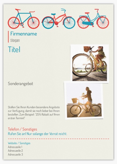 Designvorschau für Designgalerie: Flyer und Falzflyer Fahrradladen,  Ohne Falz A6 (105 x 148 mm)