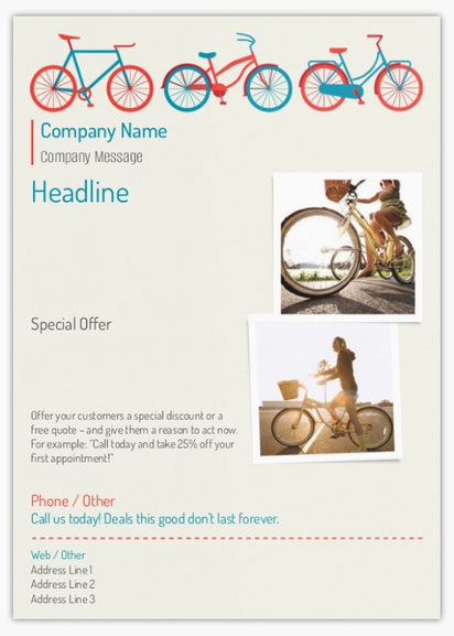 Design Preview for Design Gallery: Bicycle Shops Flyers & Leaflets,  No Fold/Flyer A6 (105 x 148 mm)