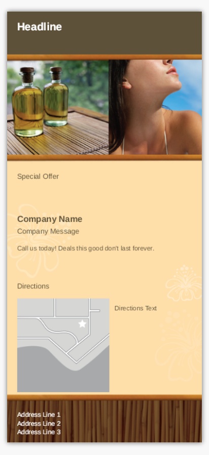 Design Preview for Design Gallery: Tanning Salons Rate Cards