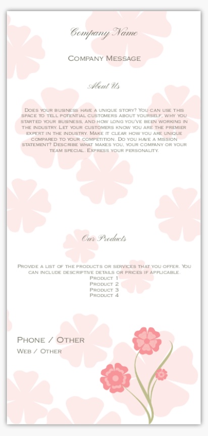 Design Preview for Design Gallery: Florists Flyers, None DL