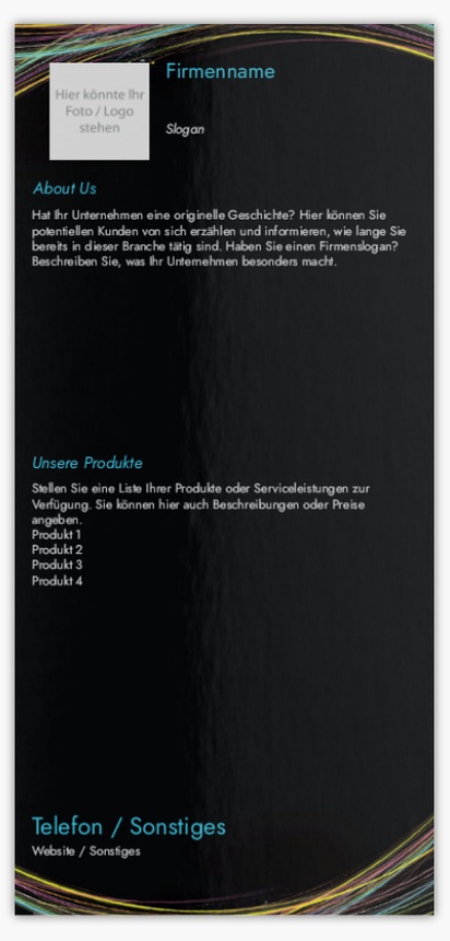 Designvorschau für Designgalerie: Flyer und Falzflyer Produktion & Vertrieb,  Ohne Falz DL (99 x 210 mm)