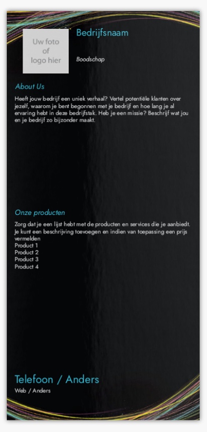 Voorvertoning ontwerp voor Ontwerpgalerij: Productie en distributie Flyers en folders,  Geen vouwlijn DL (99 x 210 mm)