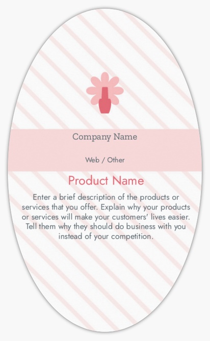 Design Preview for Design Gallery: Nail Salons Product Labels on Sheets, Oval 12.7 x 7.6 cm