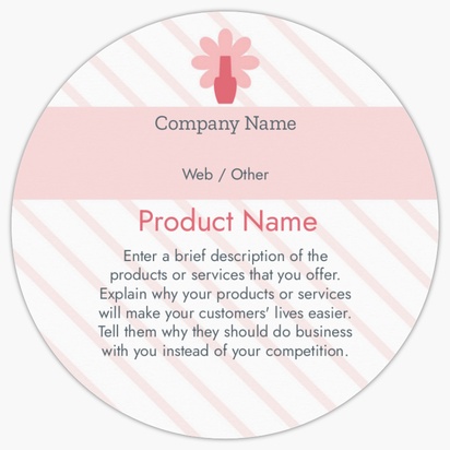 Design Preview for Design Gallery: Nail Salons Product Labels on Sheets, Circle 7.6 x 7.6 cm