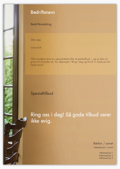 Forhåndsvisning av design for Designgalleri: Maling & tapetsering Flyere og brosjyrer,  Ikke foldet A5 (148 x 210 mm)