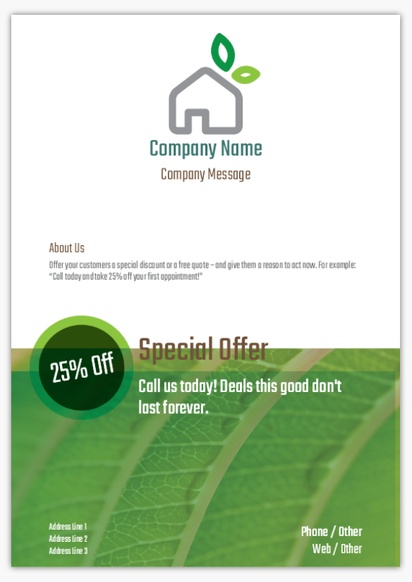 Design Preview for Design Gallery: Coupons Flyers and Pamphlets,  No fold A5