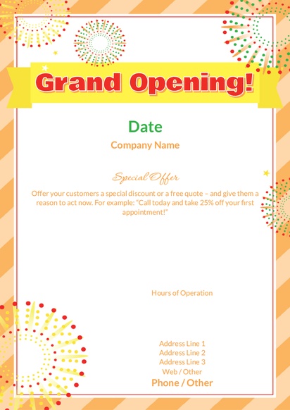 Design Preview for Design Gallery: Grand Opening Flyers & Leaflets,  No Fold/Flyer A5 (148 x 210 mm)