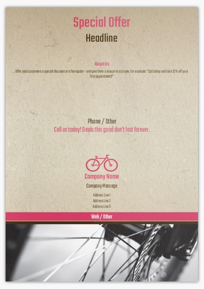 Design Preview for Design Gallery: Bicycle Shops Flyers & Leaflets,  No Fold/Flyer A5 (148 x 210 mm)