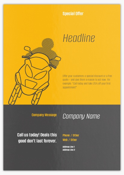Design Preview for Design Gallery: Motorcycles Flyers & Leaflets,  No Fold/Flyer A5 (148 x 210 mm)