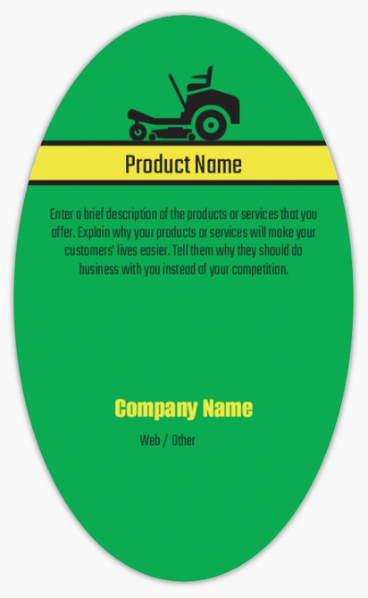 Design Preview for Design Gallery: Landscaping & Gardening Product Labels on Sheets, Oval 12.7 x 7.6 cm