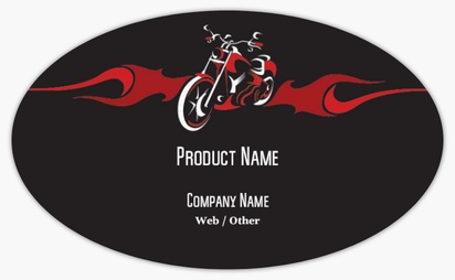Design Preview for Design Gallery: Motorcycles Product Labels on Sheets, Oval 12.7 x 7.6 cm