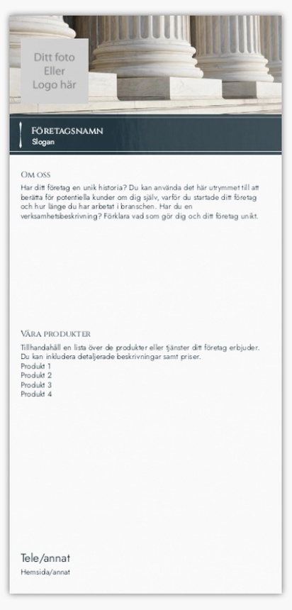 Förhandsgranskning av design för Designgalleri: Juridik & politik Flyers och broschyrer,  Ingen falsning DL (99 x 210 mm)