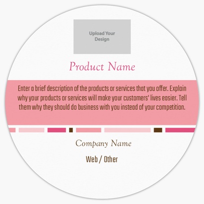 Design Preview for Design Gallery: Beauty Consulting & Pampering Product Labels on Sheets, Circle 7.6 x 7.6 cm