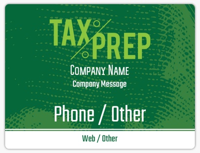 A tax preparation accounting green white design