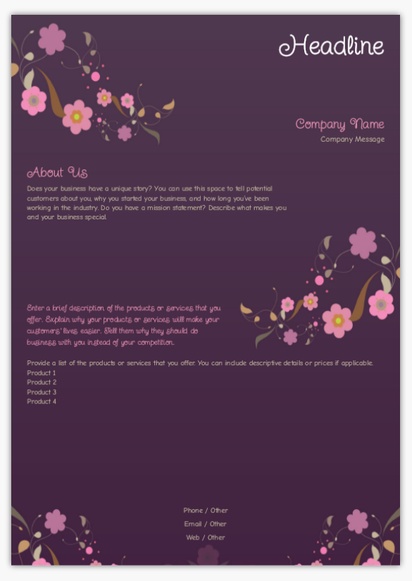Design Preview for Flyers Templates & Designs,  No fold A4