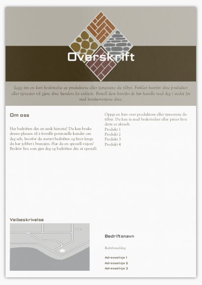 Forhåndsvisning av design for Designgalleri: Murverk Flyere og brosjyrer,  Ikke foldet A4 (210 x 297 mm)