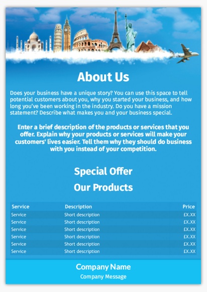 Design Preview for Design Gallery: Travel & Accommodation Flyers, None A4