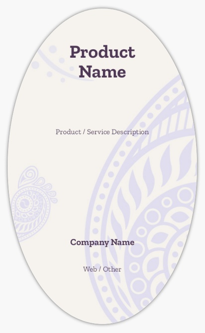 Design Preview for Design Gallery: Folk Product Labels, 12.7 x  7.6 cm Oval