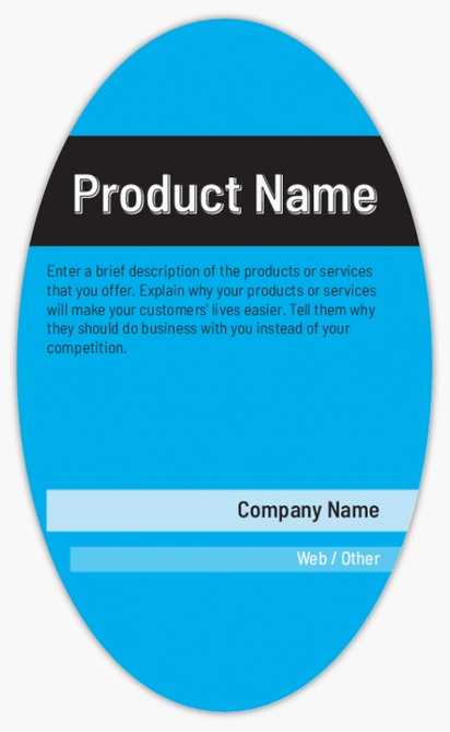 Design Preview for Design Gallery: Marketing & Communications Product Labels on Sheets, Oval 12.7 x 7.6 cm