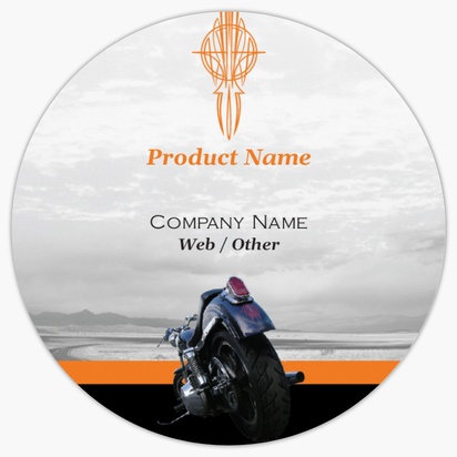Design Preview for Design Gallery: Motorcycles Product Labels on Sheets, Circle 7.6 x 7.6 cm